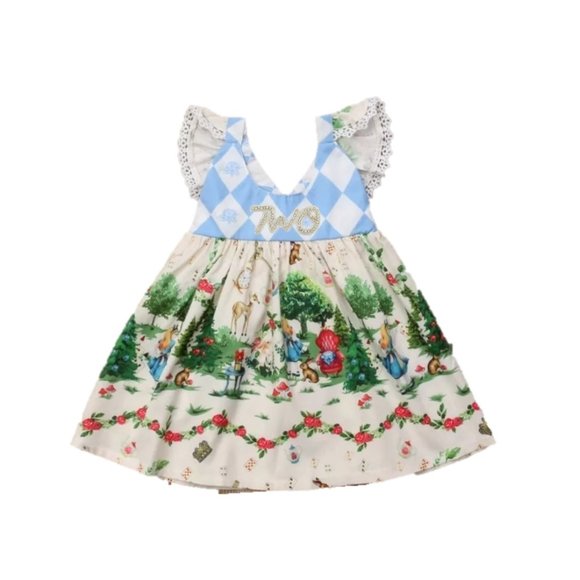 Second Birthday Birthday Alice in Wonderland Two Outfit Clothes Alice Dress - Picture 1 of 9